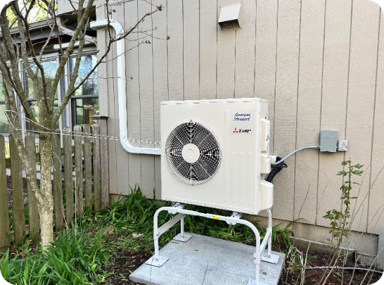 The Condenser Sits Out Of The Way Tucked Next To The House