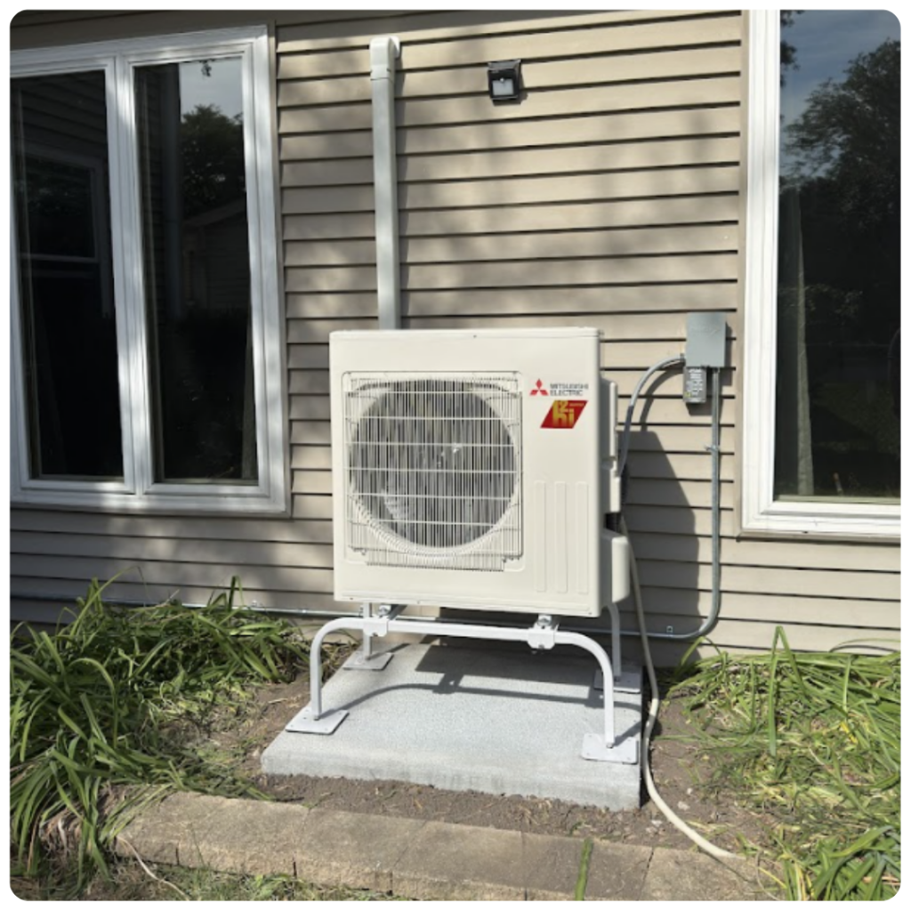 The Condenser Hooks Up To The Mini Split Inside Using No Ductwork