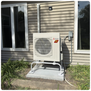 The Condenser Hooks Up To The Mini Split Inside Using No Ductwork