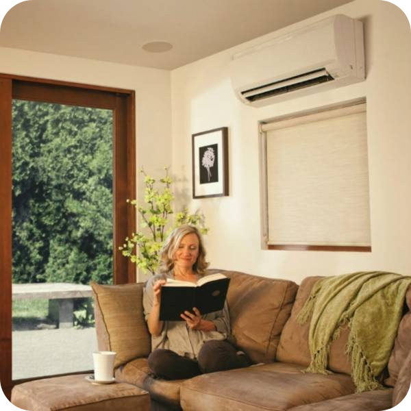 A Guy Mitsubishi Ductless Woman Reading